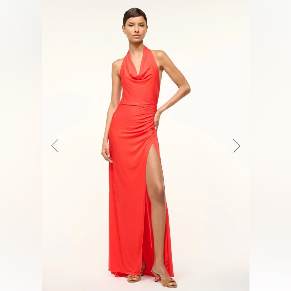STAUD Julius Dress Red Rose - size Small